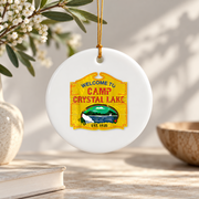 Camp Crystal Lake Outdoor Adventure Ceramic Ornament - Material: Circle Ceramic Ornament