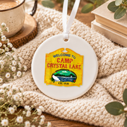 Camp Crystal Lake Outdoor Adventure Ceramic Ornament - Material: Circle Ceramic Ornament
