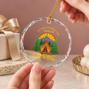Camping Wildlife Nature Adventure Ceramic Ornament - Material: Circle Glass Ornament