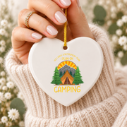 Camping Wildlife Nature Adventure Ceramic Ornament - Material: Heart Ceramic Ornament