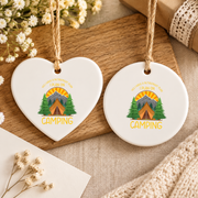 Camping Wildlife Nature Adventure Ceramic Ornament - Material: Heart Ceramic Ornament