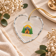 Camping Wildlife Nature Adventure Ceramic Ornament - Material: Heart Glass Ornament