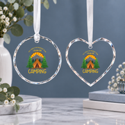 Camping Wildlife Nature Adventure Ceramic Ornament - Material: Heart Glass Ornament