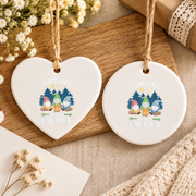 Camping With My Gnomies Funny Camping Ceramic Ornament - Material: Heart Ceramic Ornament