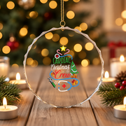 Cardiac Nurse Christmas Crew Glass Ornament - Material: Circle Glass Ornament