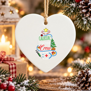 Cardiac Nurse Christmas Crew Glass Ornament - Material: Heart Ceramic Ornament