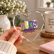 Carnival Coquette Bow Party Celebration Gift Glass Ornament - Material: Heart Glass Ornament