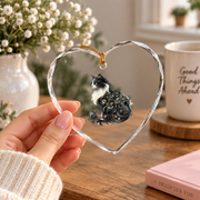 Cat Baroque Floral Long Hair Artistic Glass Ornament - Material: Heart Glass Ornament