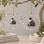 Cat Baroque Floral Long Hair Artistic Glass Ornament - Material: Heart Glass Ornament