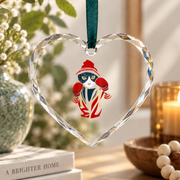 Cat Boxing Creative Animal Lover Glass Ornament - Material: Heart Glass Ornament