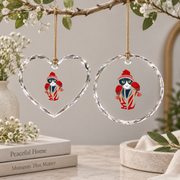 Cat Boxing Creative Animal Lover Glass Ornament - Material: Heart Glass Ornament