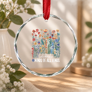 Celebrate All Minds Wildflower Autism Ornament Glass Ornament - Material: Circle Glass Ornament