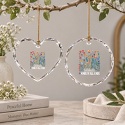Celebrate All Minds Wildflower Autism Ornament Glass Ornament - Material: Heart Glass Ornament