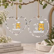 Chef Cat Cooking Lover Gift Kitchen Decor Holiday Decoration Glass Ornament - Material: Heart Glass Ornament