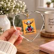 Chef Moose Cooking Pancake Lover Gift Kitchen Holiday Decor Glass Ornament - Material: Heart Glass Ornament