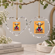 Chef Moose Cooking Pancake Lover Gift Kitchen Holiday Decor Glass Ornament - Material: Heart Glass Ornament