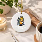 Chicken Cutlet Queen Food Lover Glass Ornament - Material: Circle Ceramic Ornament