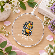 Chicken Cutlet Queen Food Lover Glass Ornament - Material: Circle Glass Ornament