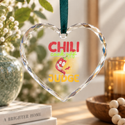 Chili Cook Off Judge Chef Gift Cooking Lover Kitchen Decoration Glass Ornament - Material: Heart Glass Ornament