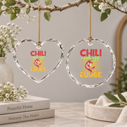 Chili Cook Off Judge Chef Gift Cooking Lover Kitchen Decoration Glass Ornament - Material: Heart Glass Ornament