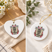 Chili Cook Off Squad Team Gift Cooking Competition Decoration Glass Ornament - Material: Heart Ceramic Ornament