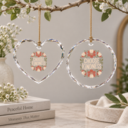 Choose Kindness Boho Floral Inspirational Glass Ornament - Material: Heart Glass Ornament