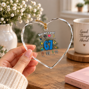 Christian 67 God Did It First Bible Glass Ornament - Material: Heart Glass Ornament
