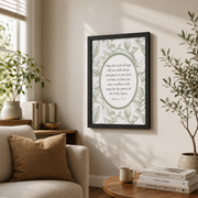 Christian Art Romans 15:13 Scripture Inspirational Bible Verse Greenery Design Floral Home Decor - Format: Black Framed Poster