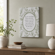 Christian Art Romans 15:13 Scripture Inspirational Bible Verse Greenery Design Floral Home Decor - Format: Stretched Canvas