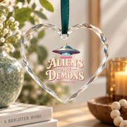 Christian Faith UFO Scripture Inspired Glass Ornament - Material: Heart Glass Ornament