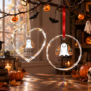 Christian Ghost Halloween Ornament for Seasonal Decor Glass Ornament - Material: Circle Glass Ornament