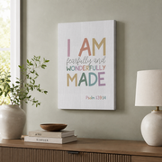Christian Girls Nursery Wall Art Set, Bible Verse Bedroom Prints - Format: Stretched Canvas