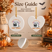 Christian Halloween Ghost Ornament with Faith Inspired Design Ceramic Ornament - Material: Heart Ceramic Ornament