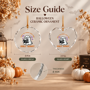 Christian Halloween Ghost Ornament with Faith Inspired Design Glass Ornament - Material: Heart Glass Ornament