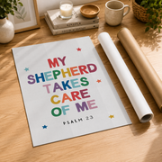 Christian Ministry Wall Art Set, Colorful Kids Scripture Prints - Format: Rolled Canvas
