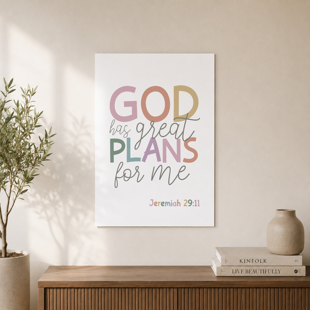 Christian Scripture Wall Art Set, Girls Bedroom Bible Verse Prints - Format: Unframed Paper Poster