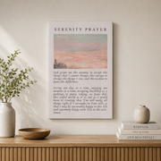 Christian Serenity Prayer, Christian Wall Art, Bible Verse Poster, Christian Home Gift, Pink Watercolor Painting, Catholic Wall Art Wall Art, Modern Wall Decor, 12x18 UNFRAMED - Format: Stretched Canvas