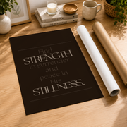 Christian Strength Stillness Wall Art Trio, Neutral Scripture Posters - Format: Rolled Canvas