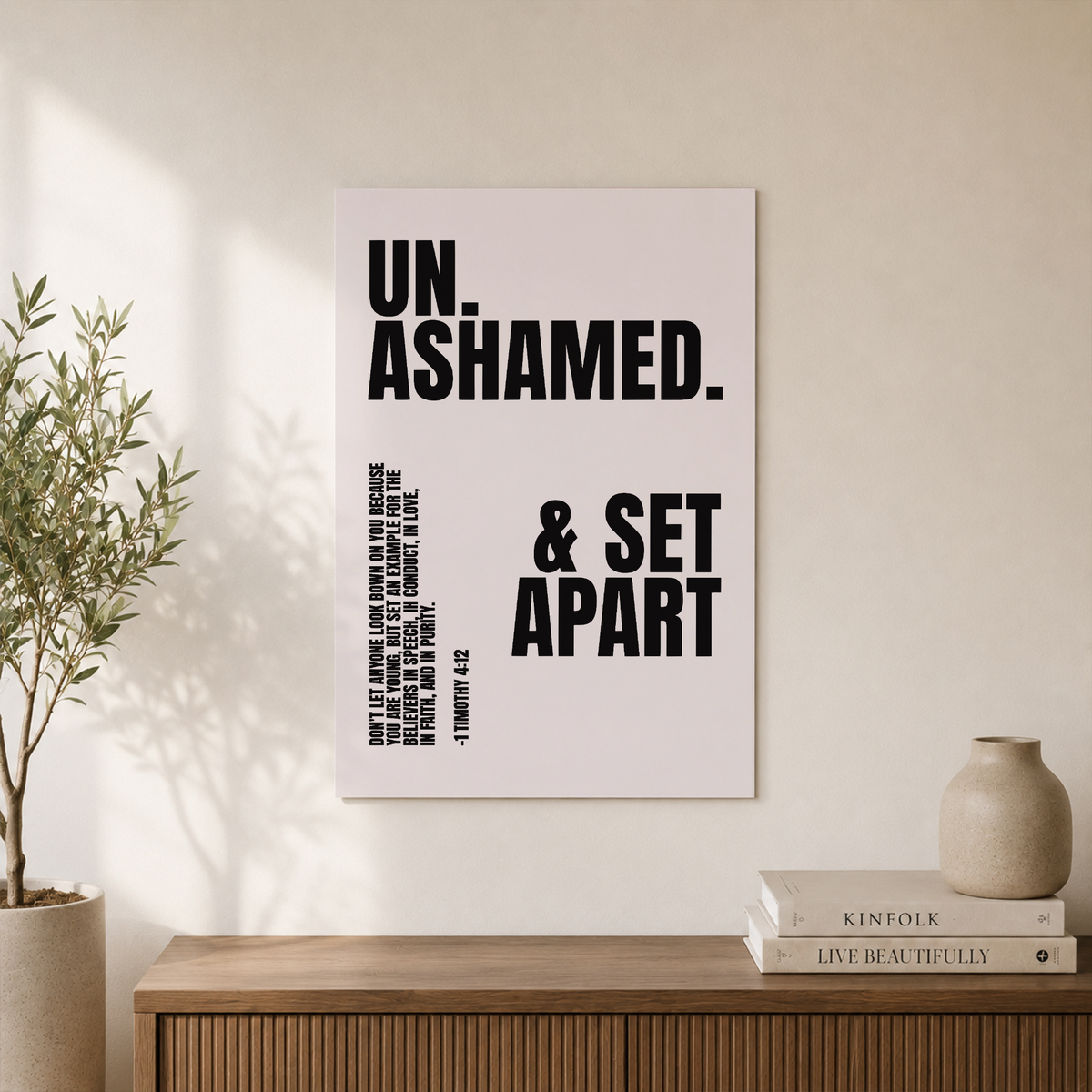 Christian Teen Boy Wall Art, Black Inspirational Scripture Poster - Format: Unframed Paper Poster