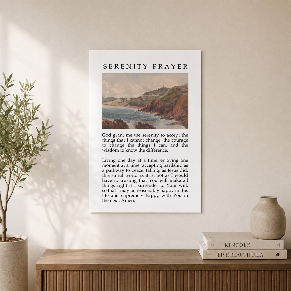 Christian Wall Art, Christian Serenity Prayer, Landscape Christian Poster Print, Bible Verse Wall Art, Christian Merch Wall Art, Modern Wall Decor, 16x24 UNFRAMED - Format: Unframed Paper Poster