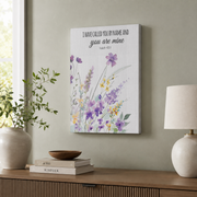 Christian Wildflower Nursery Wall Art Set, Purple Yellow Floral Prints - Format: Stretched Canvas