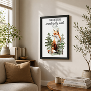 Christian Woodland Animal Wall Art, Mountain Nursery Scripture Poster - Format: Black Framed Poster