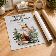 Christian Woodland Animal Wall Art, Mountain Nursery Scripture Poster - Format: Rolled Canvas