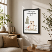 Christian Woodland Nursery Wall Art Trio, Forest Animal Scripture Posters - Format: Black Framed Poster