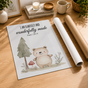 Christian Woodland Nursery Wall Art Trio, Forest Animal Scripture Posters - Format: Rolled Canvas