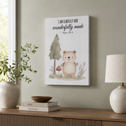 Christian Woodland Nursery Wall Art Trio, Forest Animal Scripture Posters - Format: Stretched Canvas