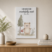 Christian Woodland Nursery Wall Art Trio, Forest Animal Scripture Posters - Format: Stretched Canvas