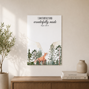 Christian Woodland Wildlife Wall Art, Mountain Bible Verse Nursery Poster - Format: Unframed Paper Poster