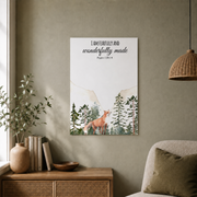 Christian Woodland Wildlife Wall Art, Mountain Bible Verse Nursery Poster - Format: Unframed Paper Poster