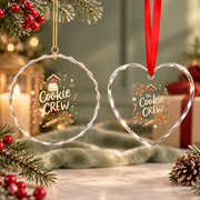 Christmas Baking Cookie Crew Gingerbread Glass Ornament - Material: Heart Glass Ornament